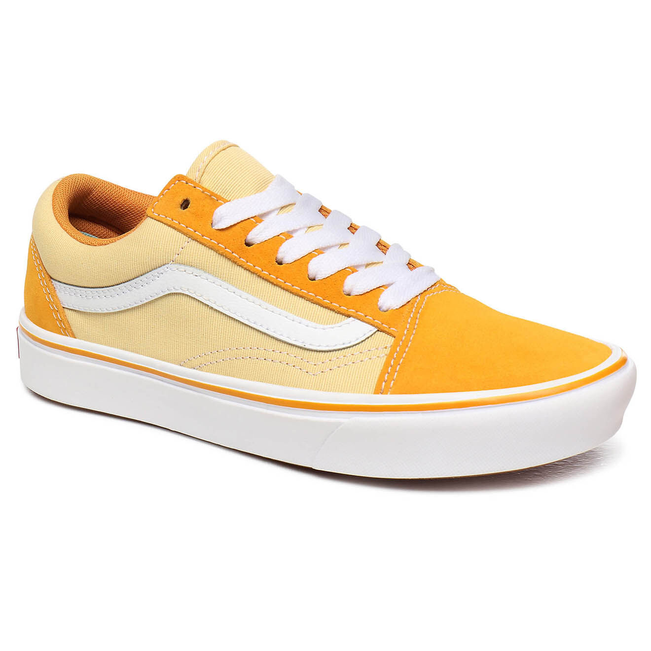 Vans Sneakers en Velours de Cuir & Toile ComfyCush Old Skool jaunes