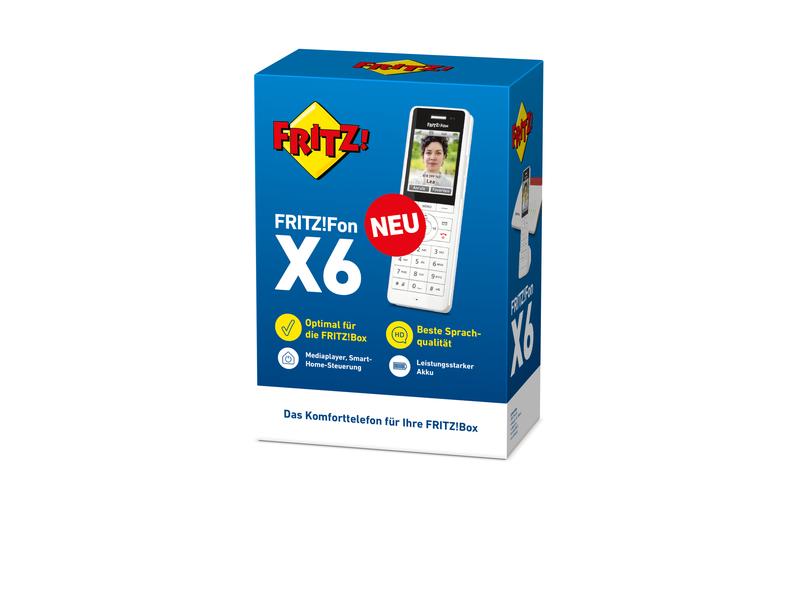 AVM Mobilteil FRITZ!Fon X6 Weiss Das Multitalent für Telefonie und Smart Home