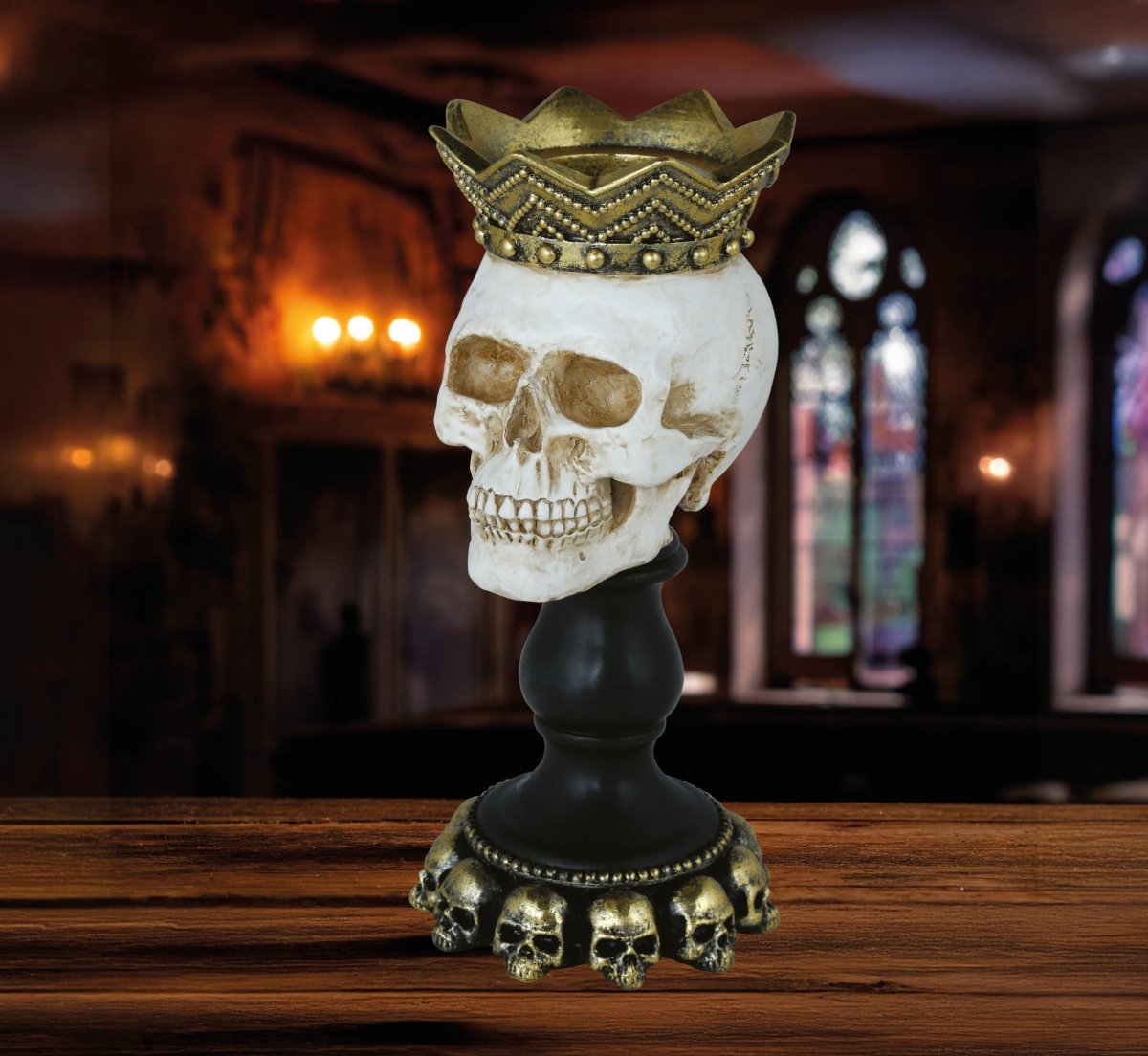 Halloween Kaarsenhouder Schedel 25cm