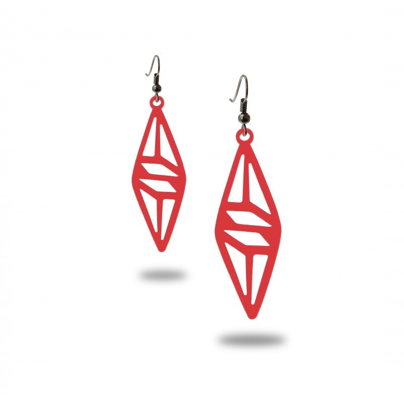 Boucles d'Oreilles Pendantes Géométrique en Silicone Noir