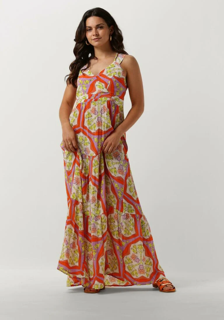 POM AMSTERDAM oranje pom amsterdam midi jurk strap marrakesh summer dress