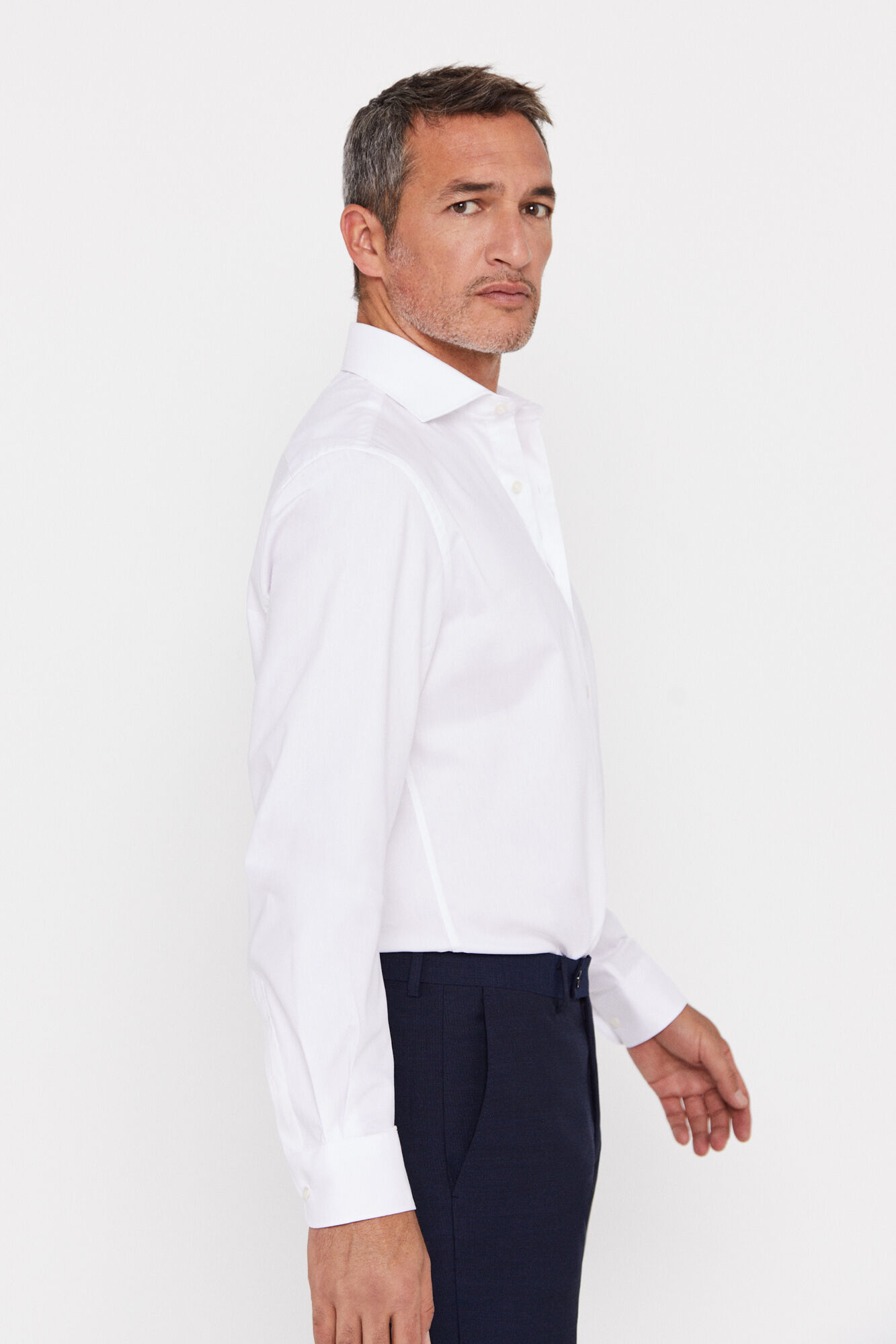 Camisa vestir lisa pinpoint facil plancha classic fit - Blanco