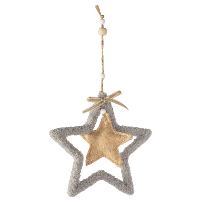 Dekohänger - Sterne - grau/braun - ca. 15 cm - 1 Stück