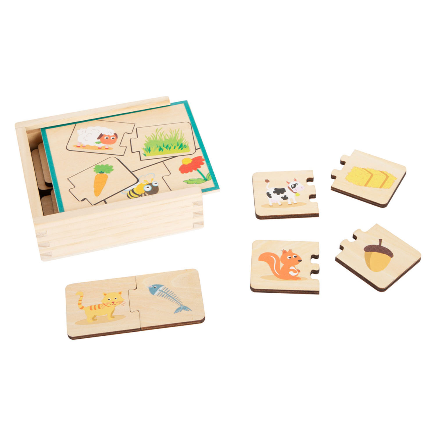 Small Foot-Houten Puzzel Dieren en hun Voedsel