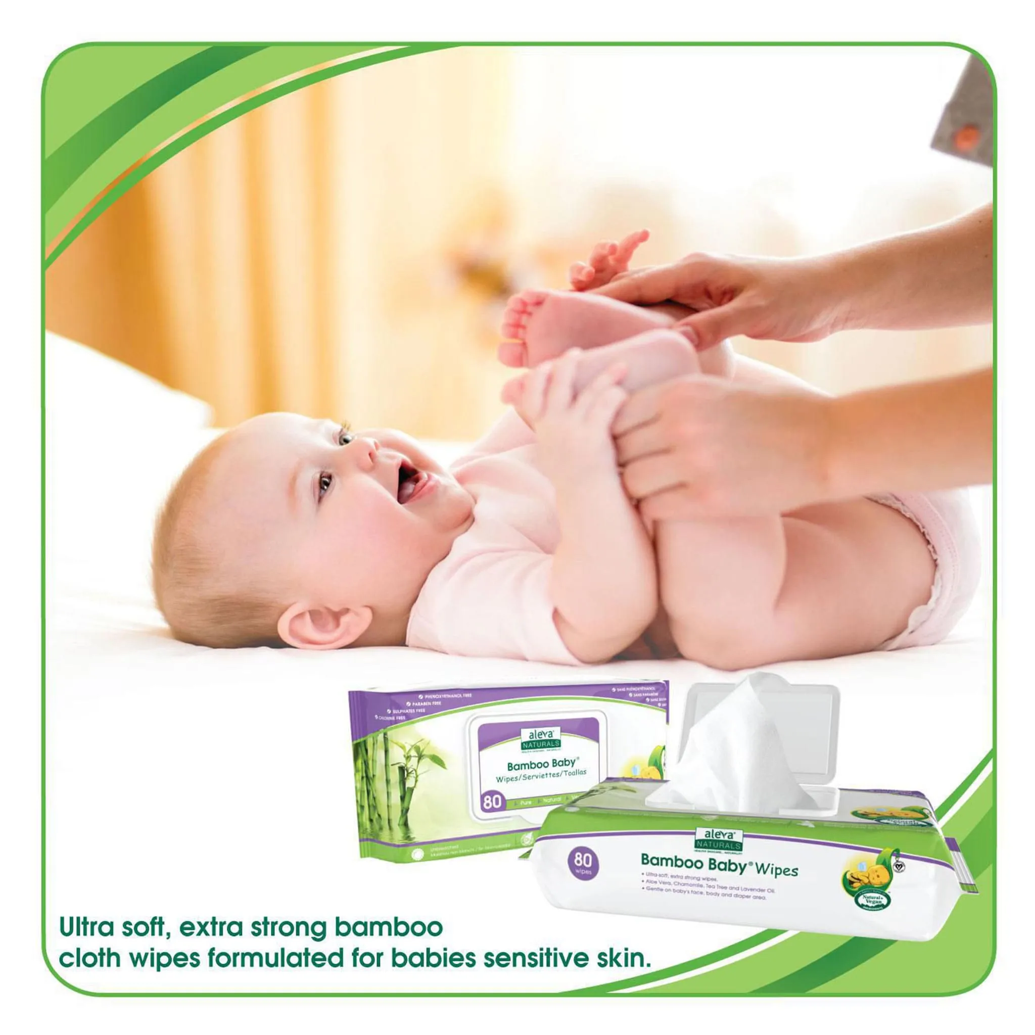 Aleva Naturals Lingettes Bamboo Baby (240)