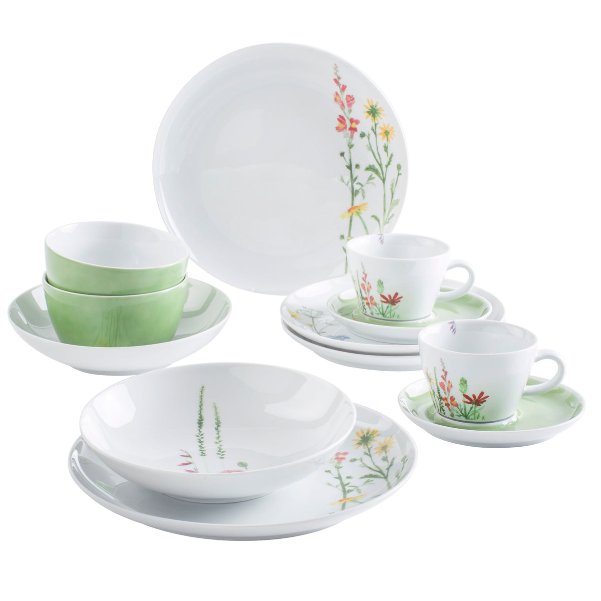 KAHLA Five Senses Wildblume Design 2 Go Set 12tlg. Wildblume rot\/gelb