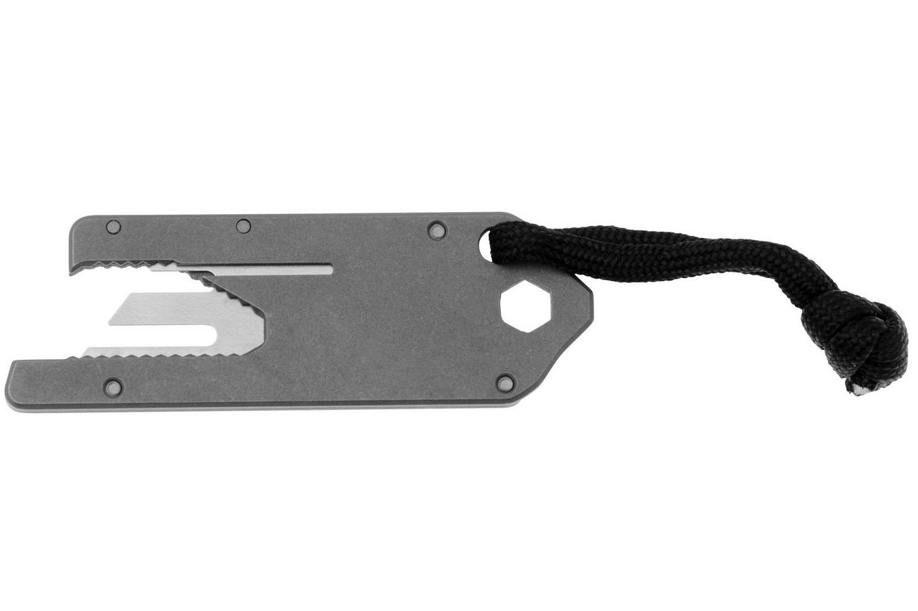 Big Idea Design TPT Titanium Pocket Tool Deluxe TI-PT Stonewashed Titanium, utility mes met lederen schede