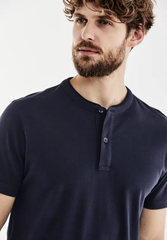 Henleyshirt - eclipse blue