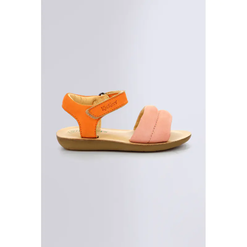 Kickpuff up Rose orange SANDALES Cuir Fille