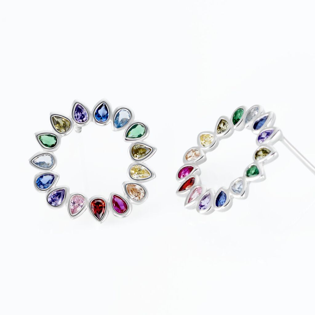 Boucles D'oreilles Puces Argent Blanc Ethem Oxydes Spinelles