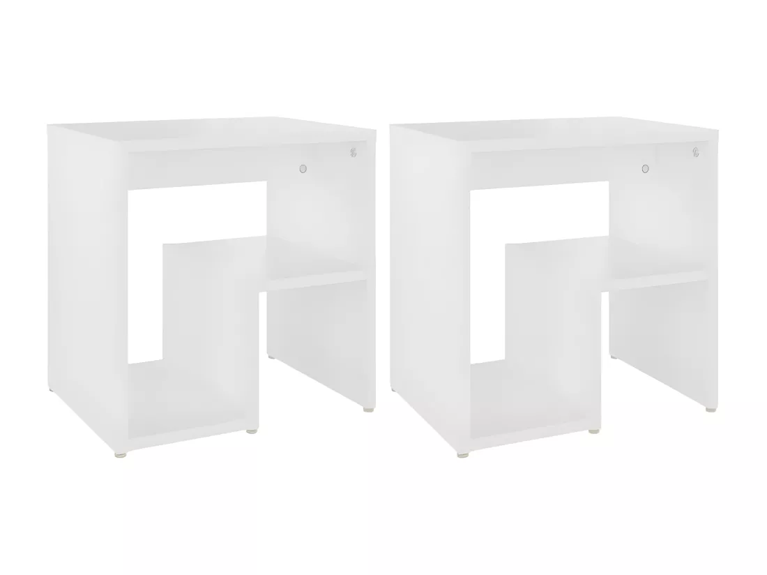 Tables de chevet 2 pièces Blanc 40x30x40 cm Aggloméré