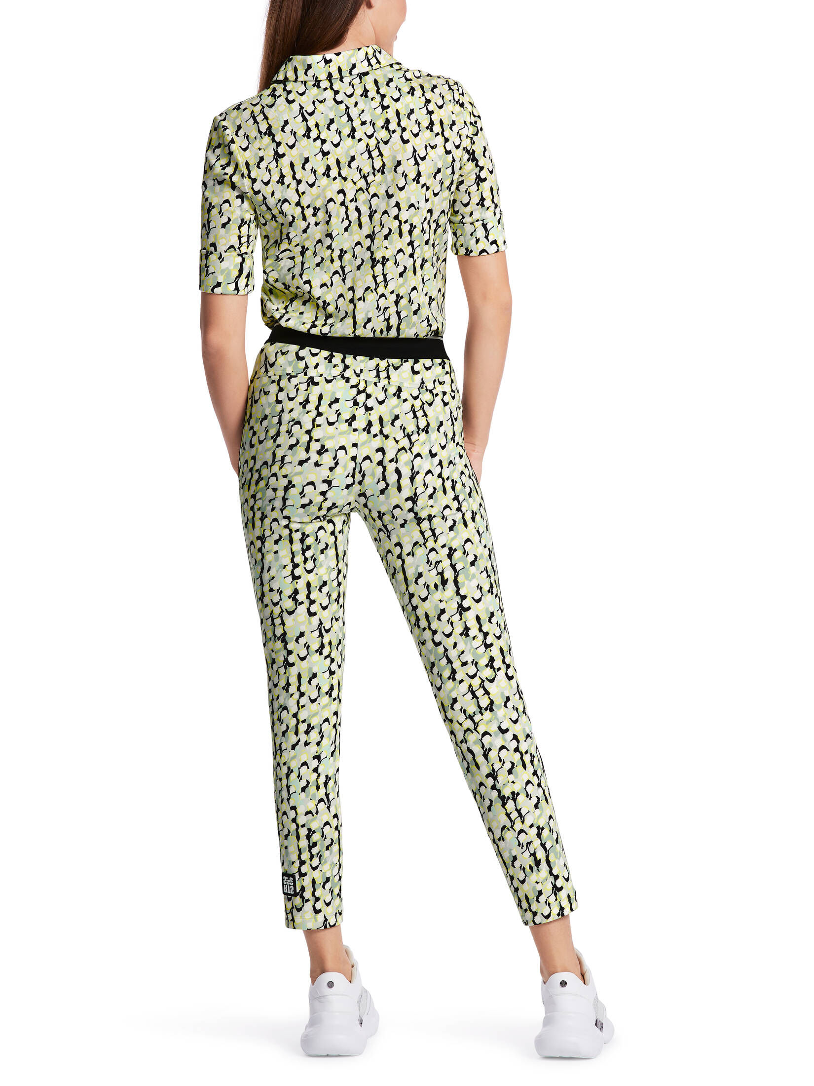 Marc Cain| Damen Hose SOFIA mit Alloverprint und Galon Slim Fit