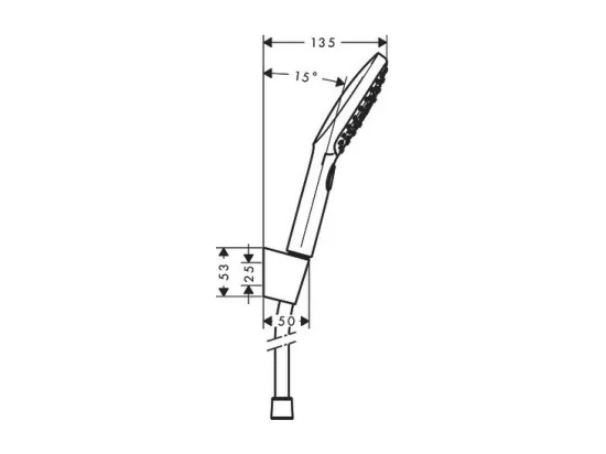 Ensemble support mural et douchette 120 3jet avec flexible de douche 160 cm blanc/chromé Hansgrohe Raindance Select E