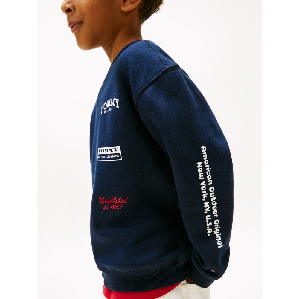 Køb Tommy Hilfiger Dark Night Navy Multi Print Sweatshirt