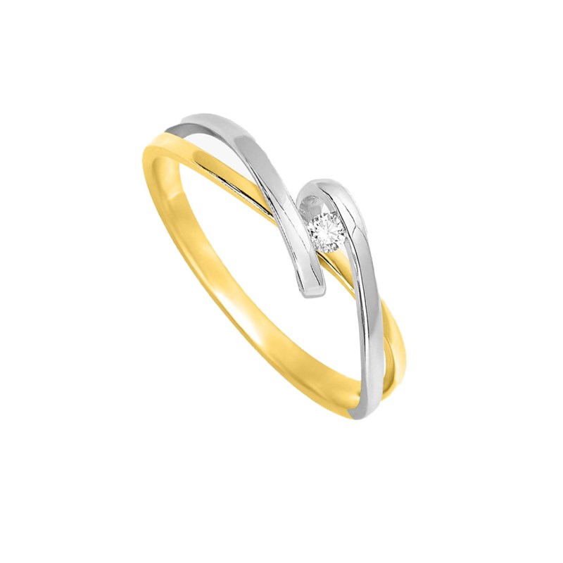 Bague Femme - Or 18 Carats - Diamant 0,04 Carats