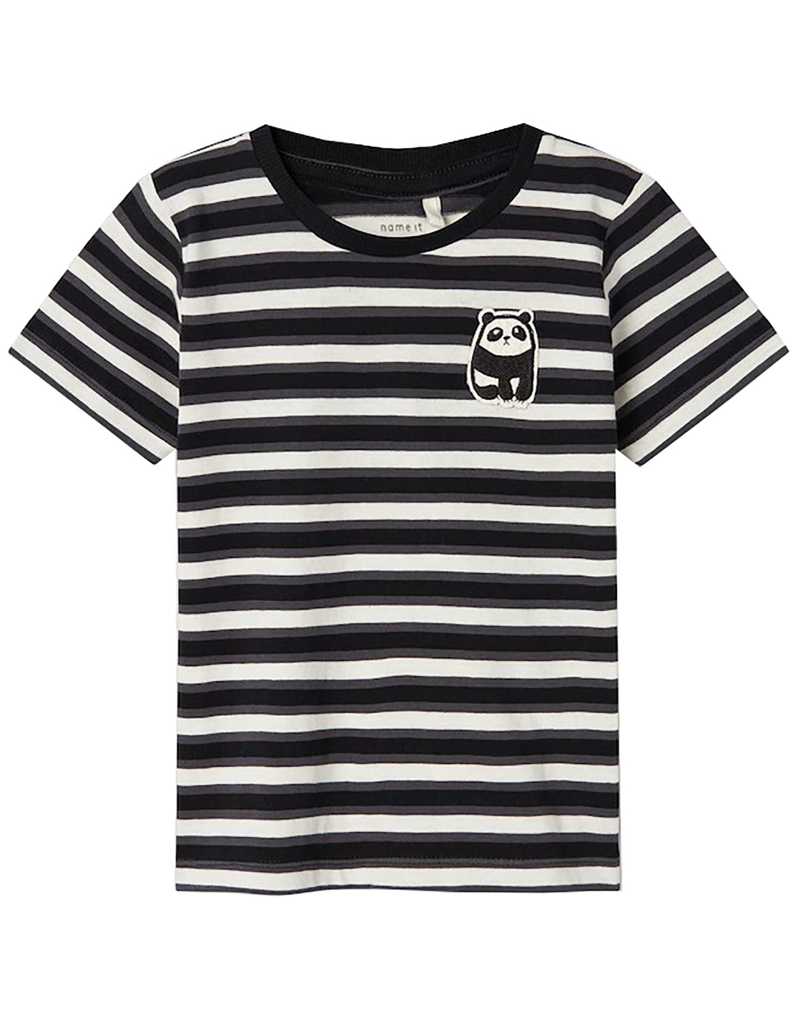 T-Shirt NMMDIKE PANDA gestreift in black
