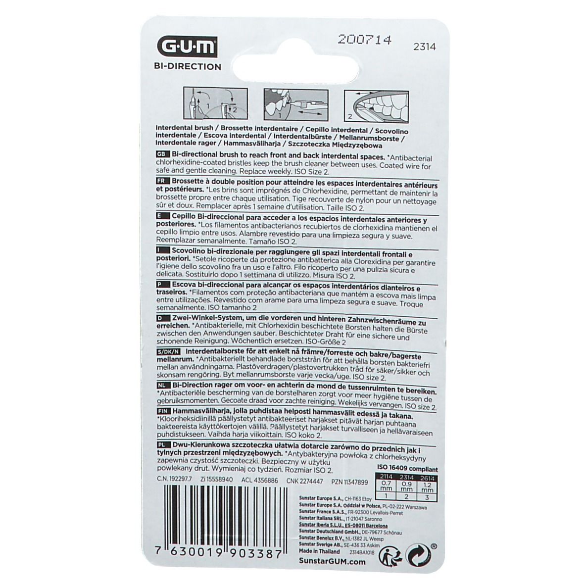 GUM® Bi-Direction Interdentalbürsten 0,9 mm blau