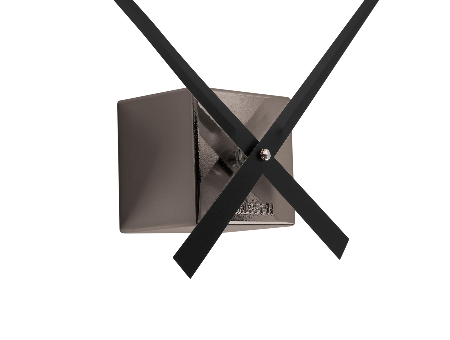 Wall clock DIY Cubic metallic dark grey