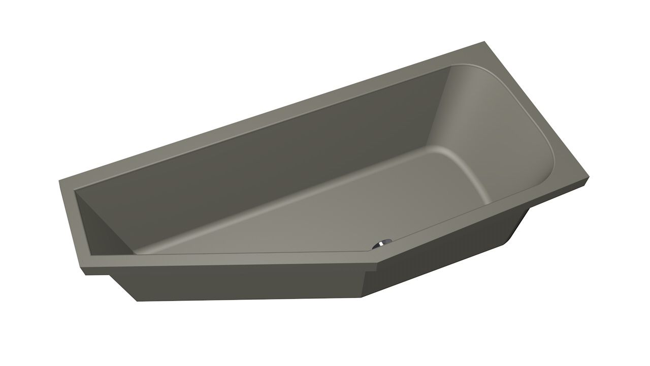 Xenz Lagoon Compact badkuip rechts 170x75x45cm cement