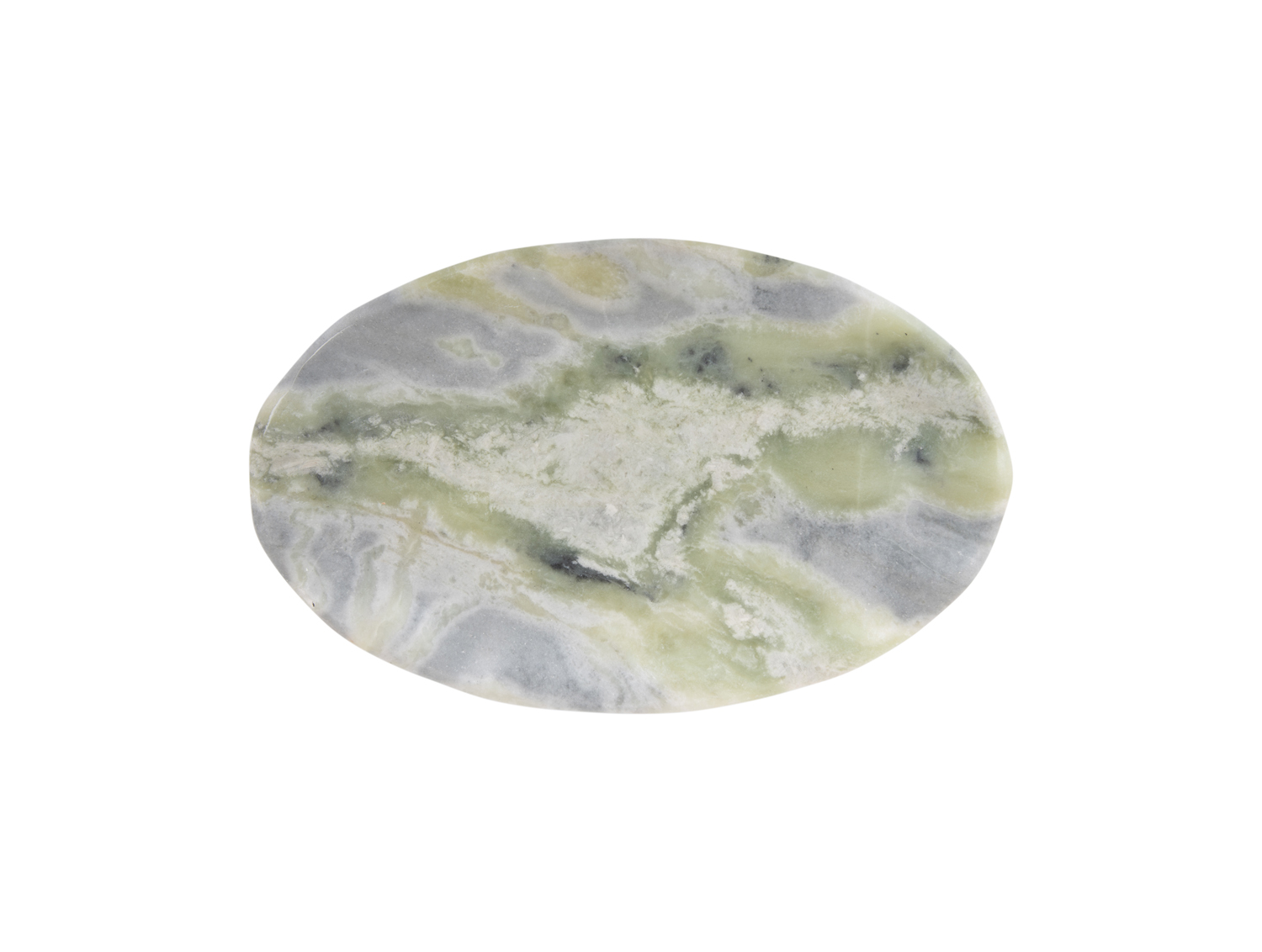 Tray Waved oval large marble himalayan green