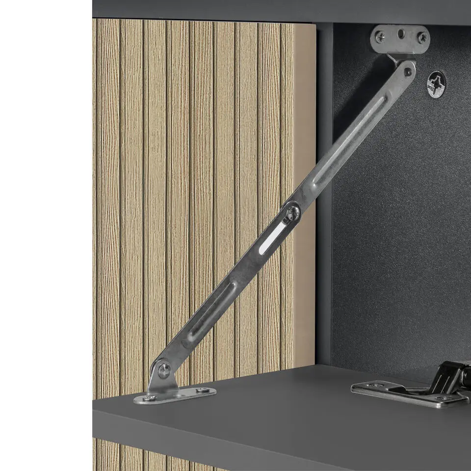 Wisla - Wastafelonderkast 80 cm met 1 deur 1 lade 1 klep in antraciet eikenoptik