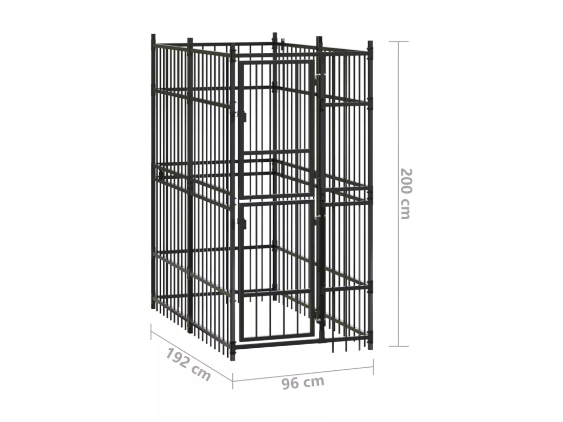 Chenil cage enclos pac noire 96 x 192 x 200 cm 02_0041776