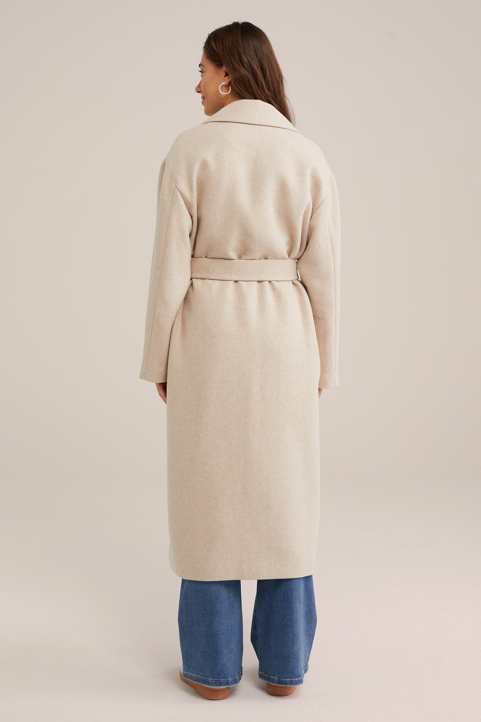loose fit jas van wolmix WE Fashion Beige