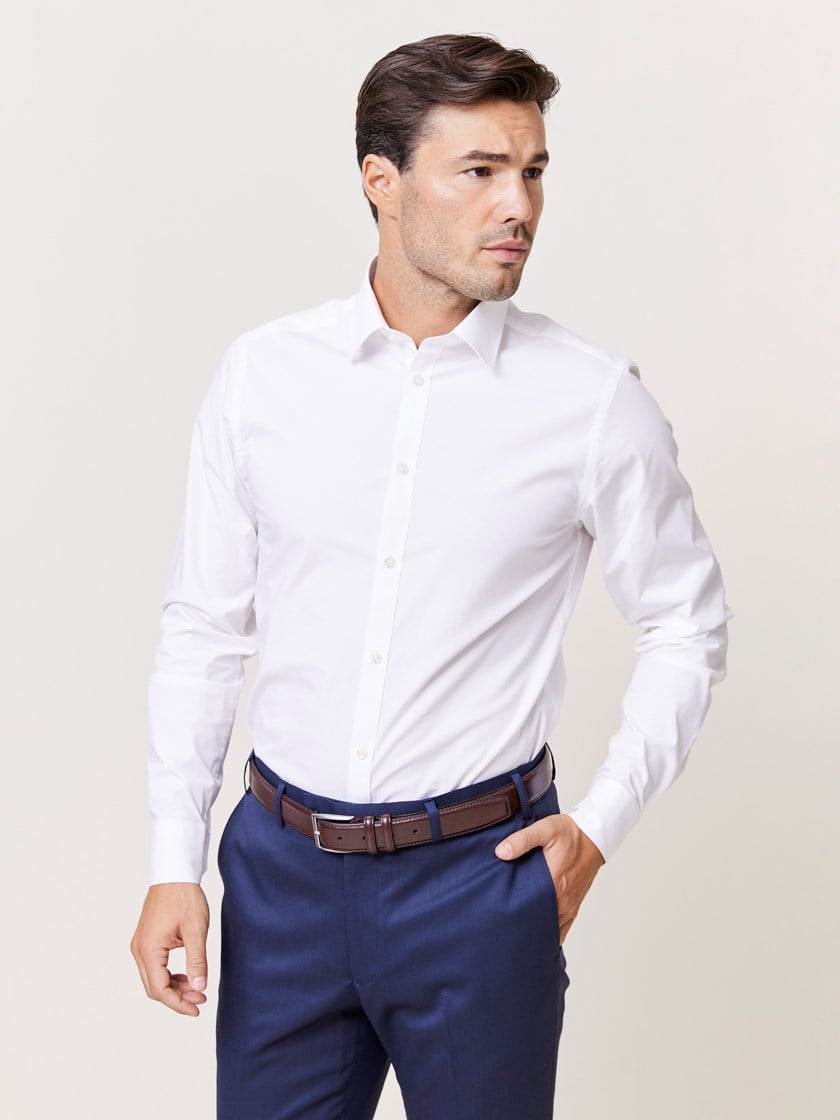 Slim stretch skjorte Bright White