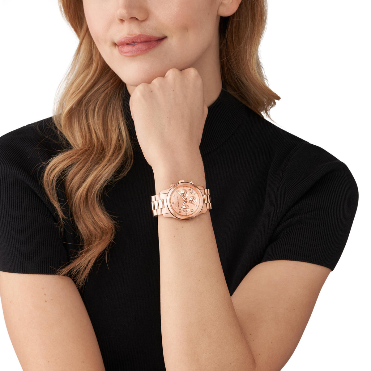 Montre MICHAEL KORS Runway femme bracelet acier doré rose