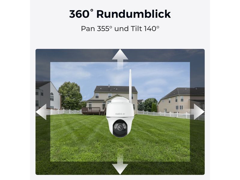 Reolink Netzwerkkamera B440 inkl. Solar Panel Die weltweit erste 4K Pan & Tilt Kamera mit Akku, Solar Panel und smarter Erkennung