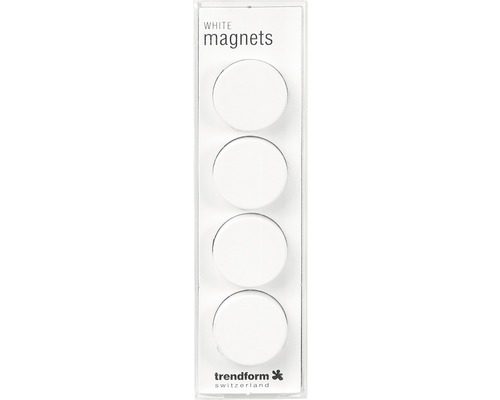 Decoratieve magneet wit, set van 4