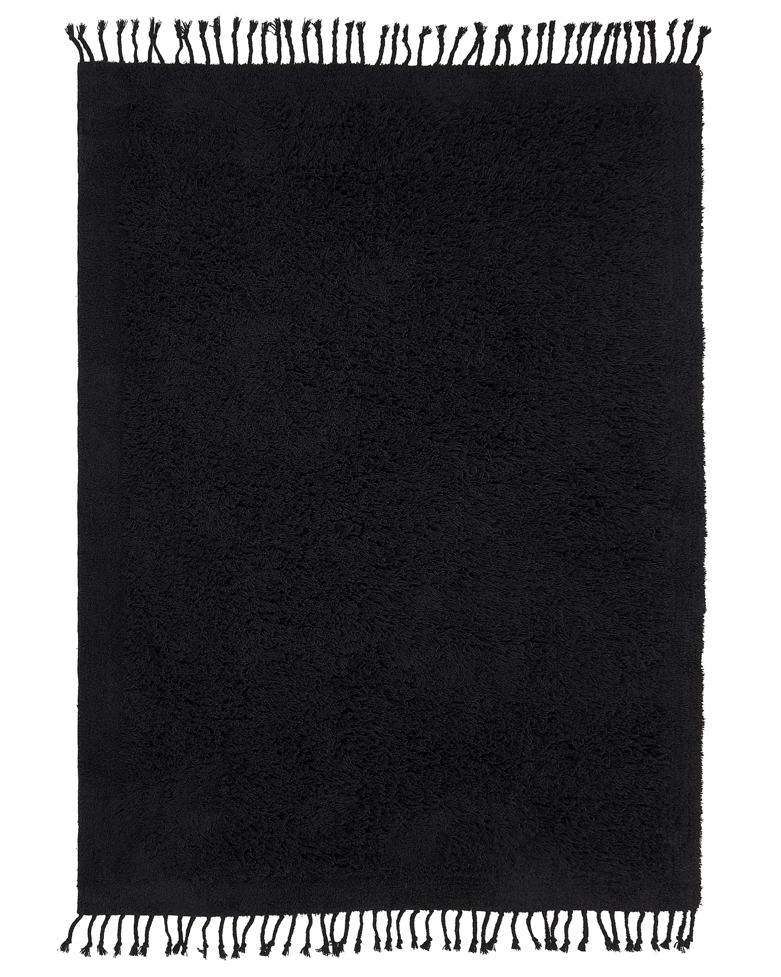 Vloerkleed BITLIS Zwart 140 x 200 cm Katoen