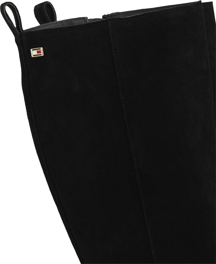 Tommy Hilfiger FLAG SUEDE LONG BOOT ZIP Black