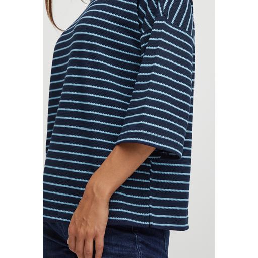 Fransa Stribet T-shirt, Navy Blazer Mix, S