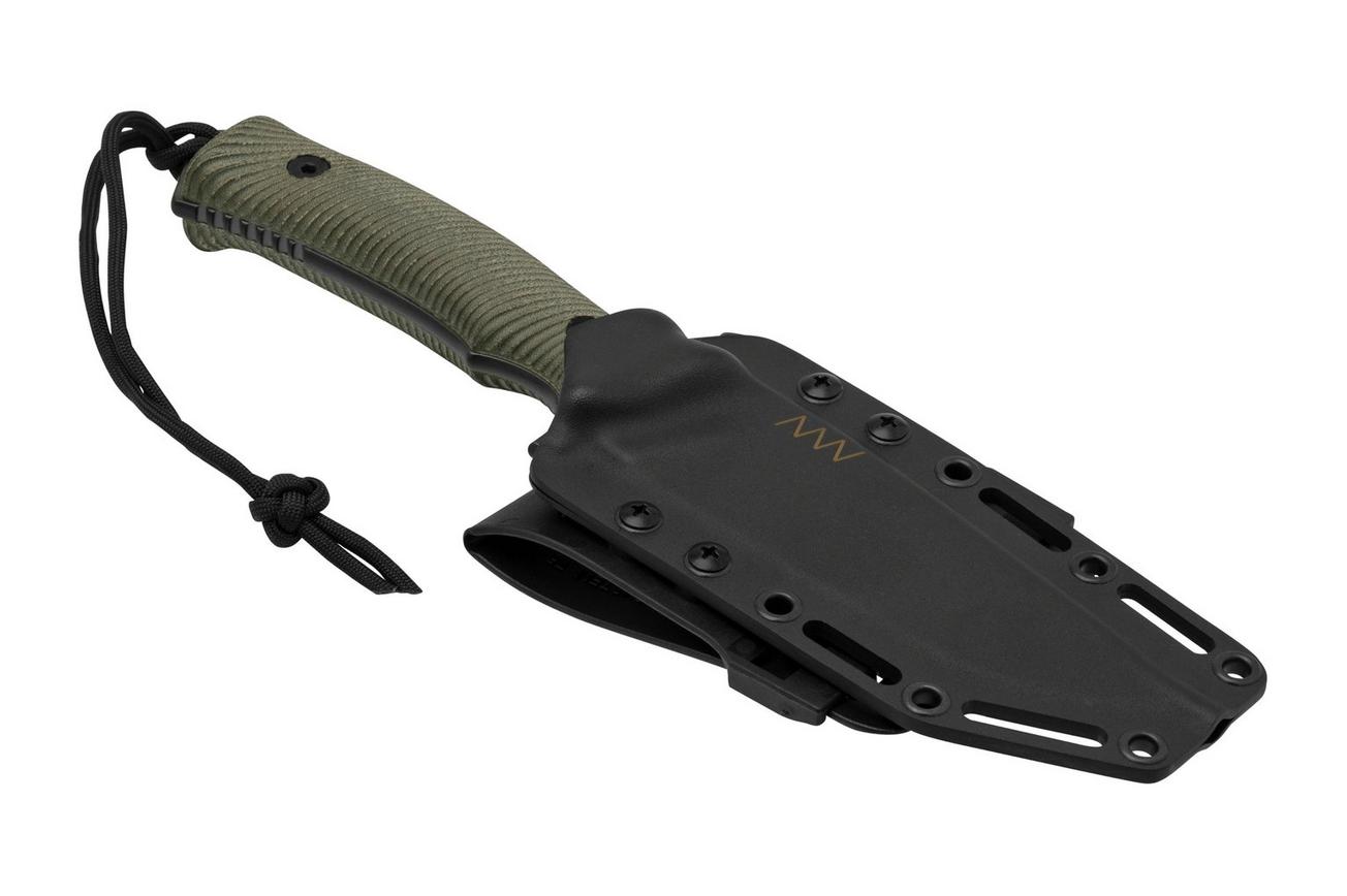 ANV Knives M311 SPELTER DLC Elmax, Olive Micarta Handle, Black Kydex Sheath, survivalmes
