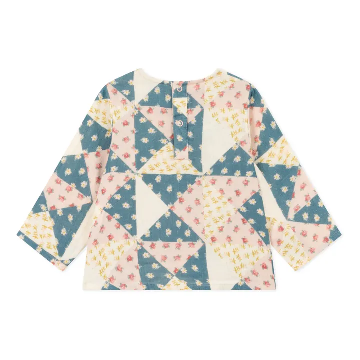 Petit Bateau Blouse Gaze de Coton Façon Patchwork Bébé | Ecru