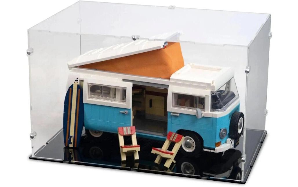 Baukasten Acryl-Display L für LEGO 10279 VolkswagenAcry-Display-Box mit schwarzem Boden für LEGO Volkswagen T2 Camper