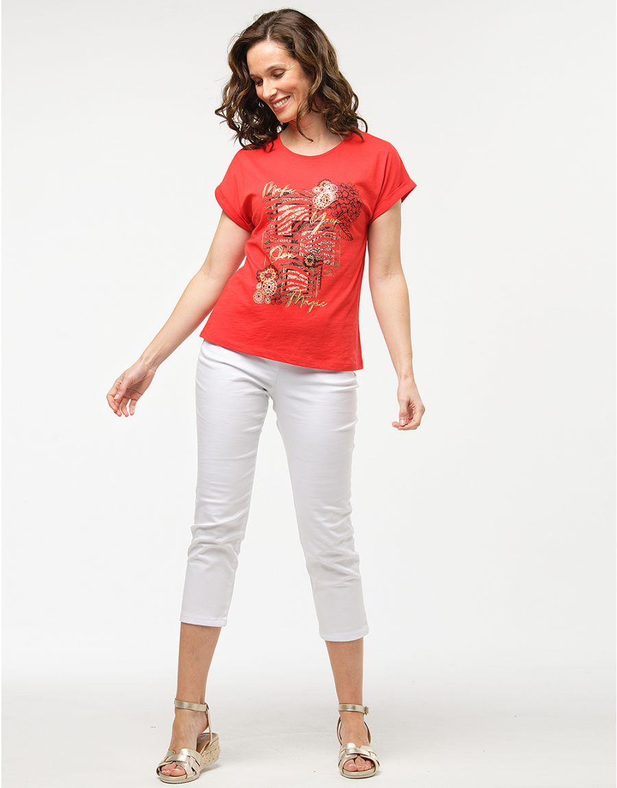 T-shirt rouge 100% coton