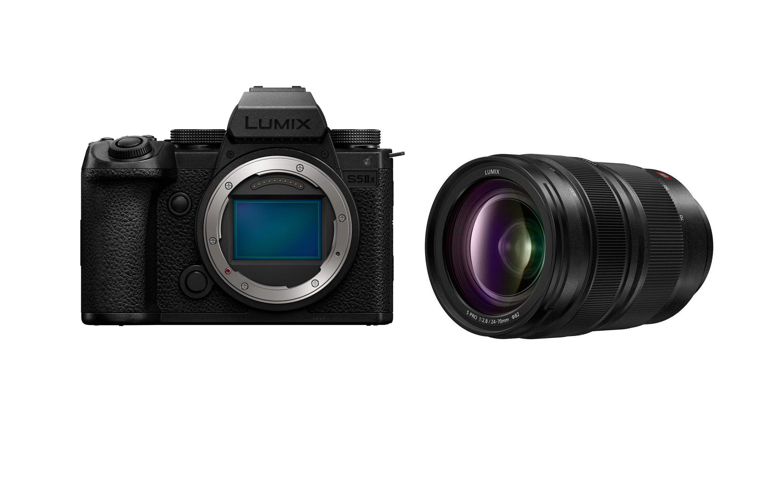Fotokamera Lumix DC-S5M2X + S-E2470E Kit<br>Kompakte spiegellose Vollformatkamera für professionelle Content-Ersteller mit Zoomobjektiv