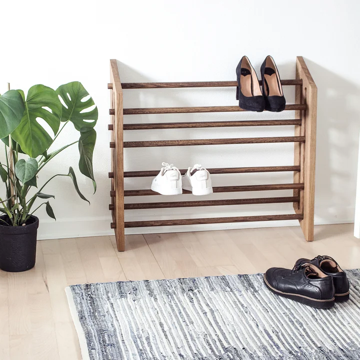 We Do Wood - Roon & Rahn Moodstand Schuhregal, 78 cm, Eiche geölt / geräuchert