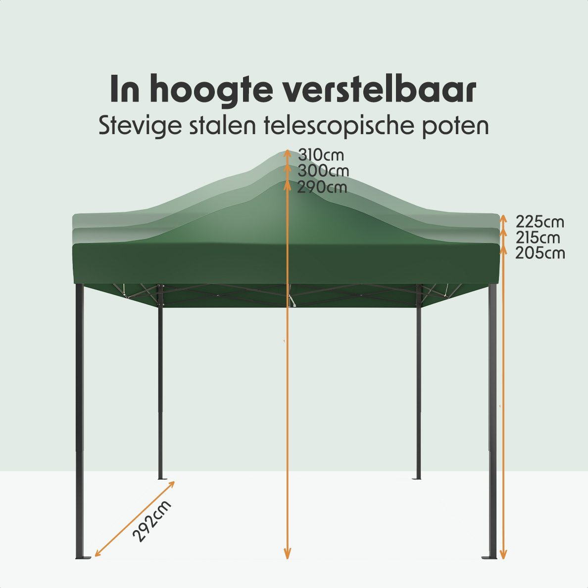 LifeGoods 3x3 m partytent - Dark Green