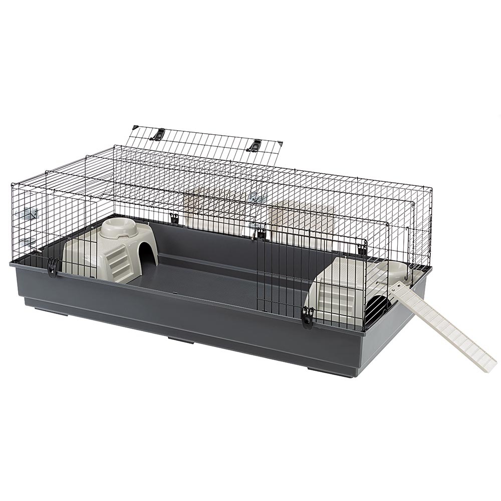 Ferplast cage pour rongeurs rabbit 140 pour lapins, cochons d'inde, cochons d'inde, en métal, accessoires inclus : mangeoires,