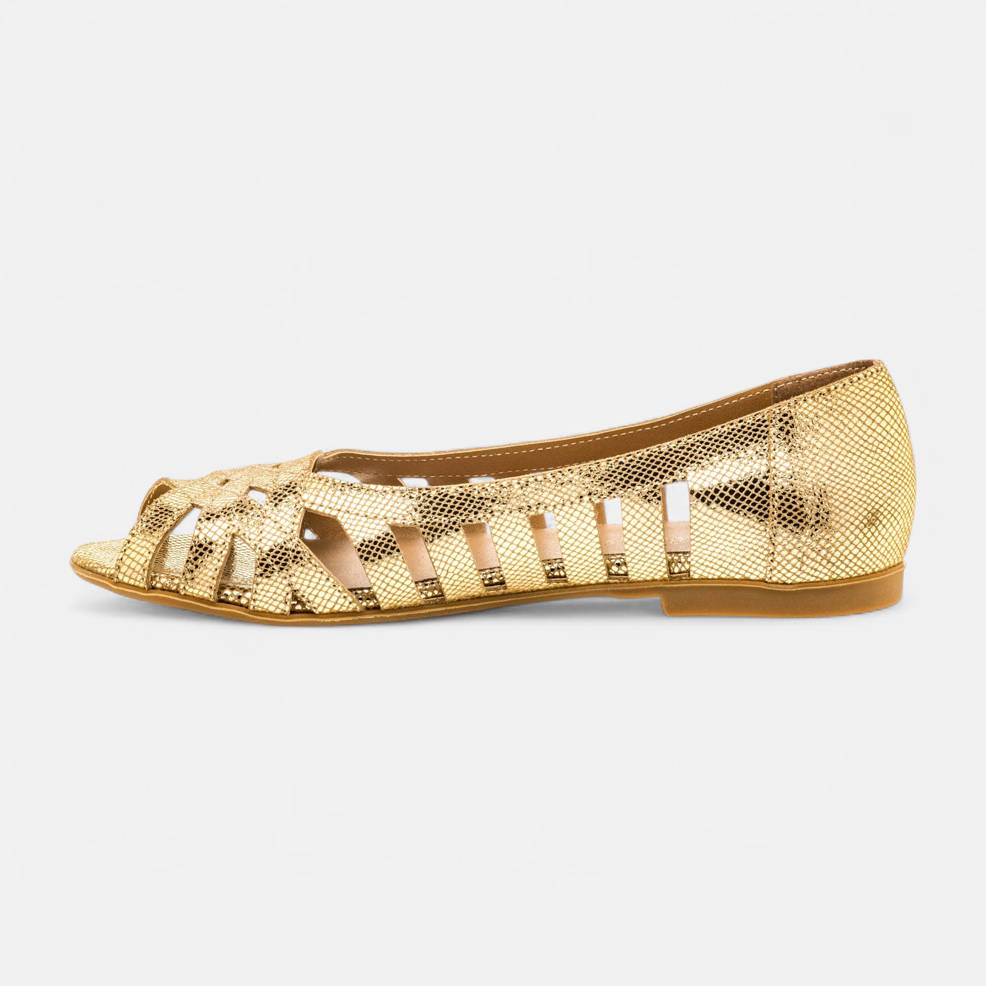 Ballerines Femme en cuir or