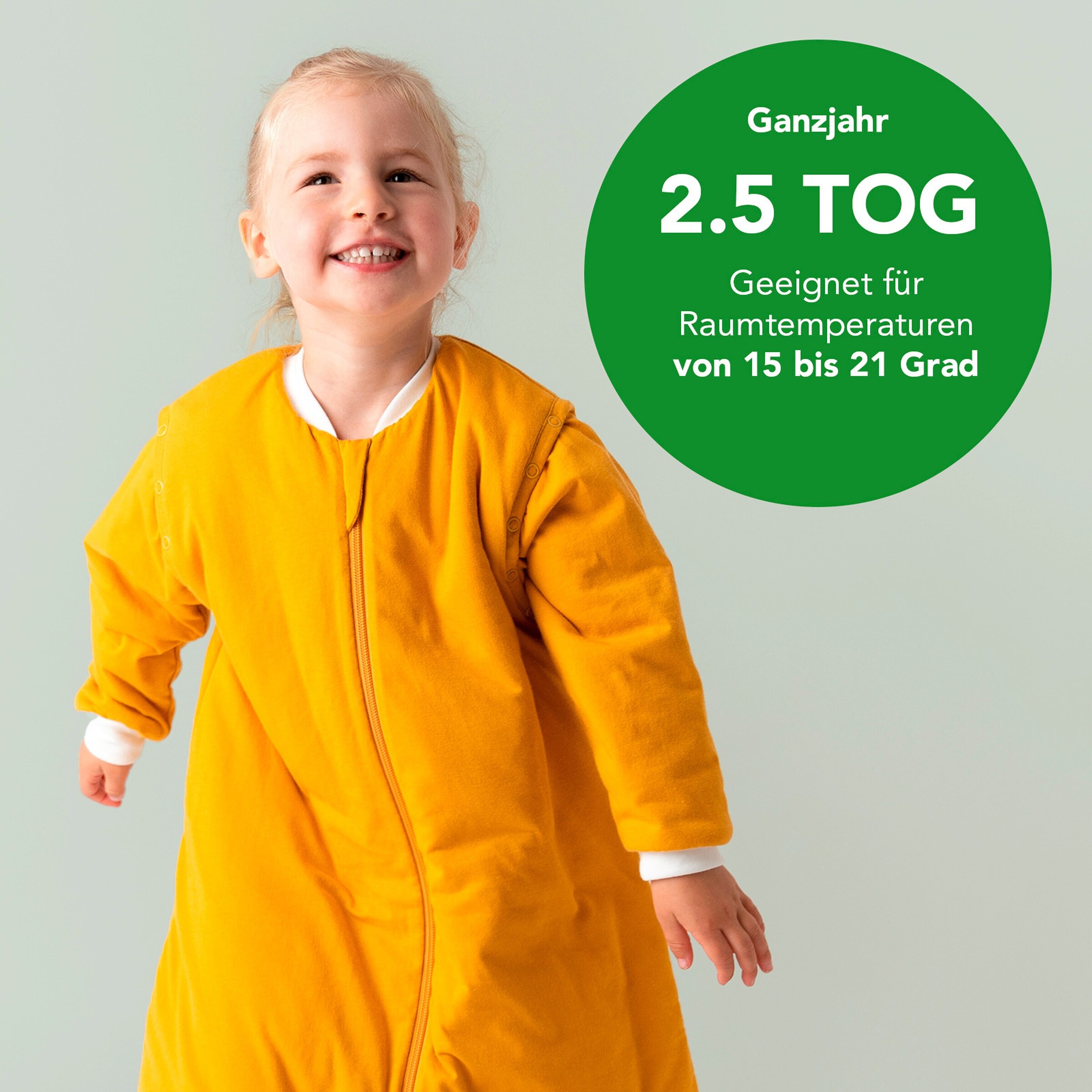 schlummersack Schlafsack mit Füßen 2.5 Tog Safran