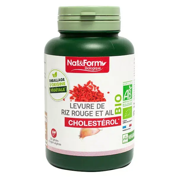 Nat & Form Arroz Vermelho Fermentado Orgânico com Alho - 200 Cápsulas Vegetais