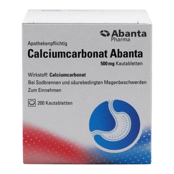 Calciumcarbonat Abanta 500 mg Kautabletten, 200 St