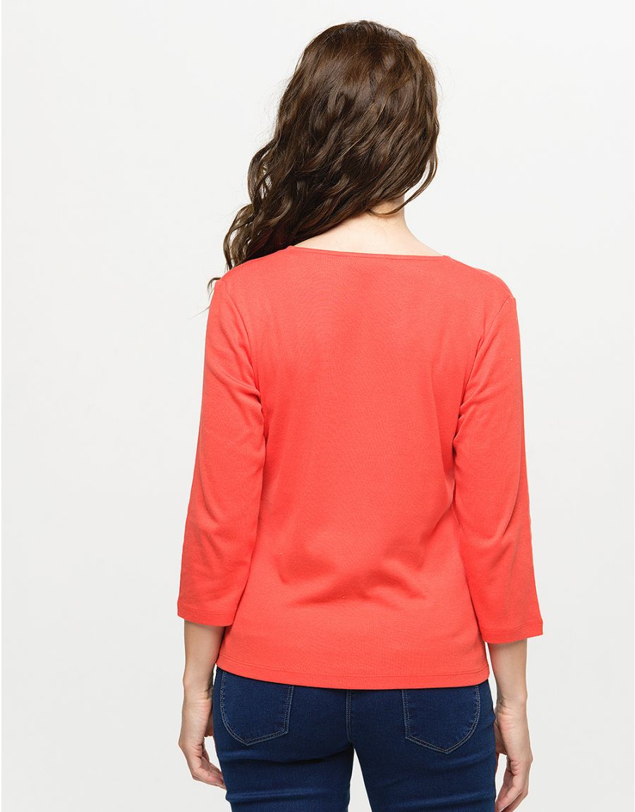 Top coton modal orange