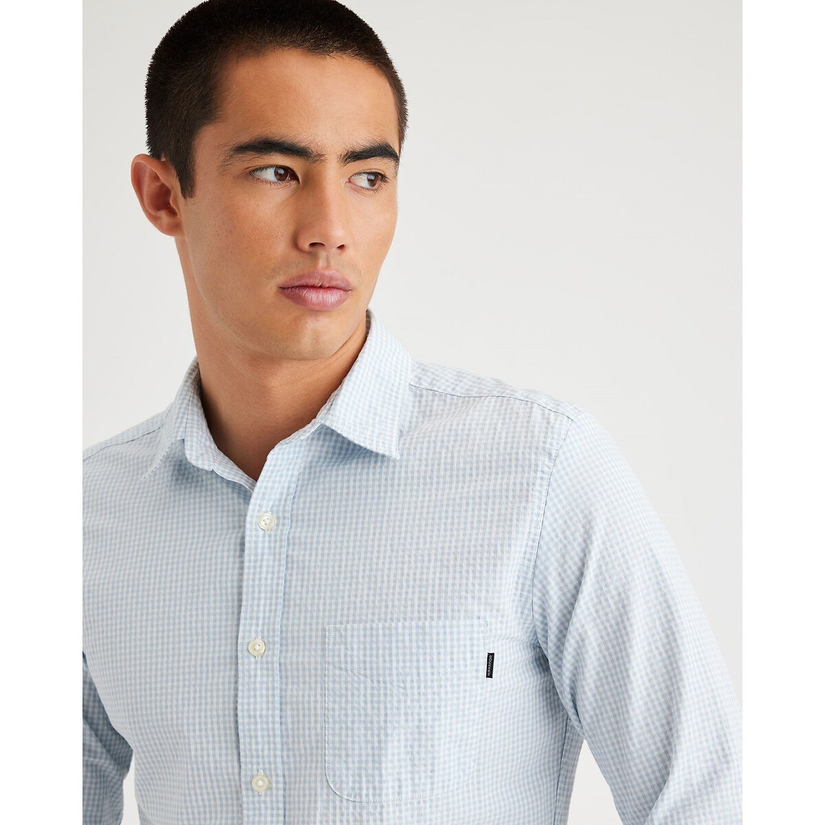 DOCKERS<br>Camisa slim em algodão vichy.