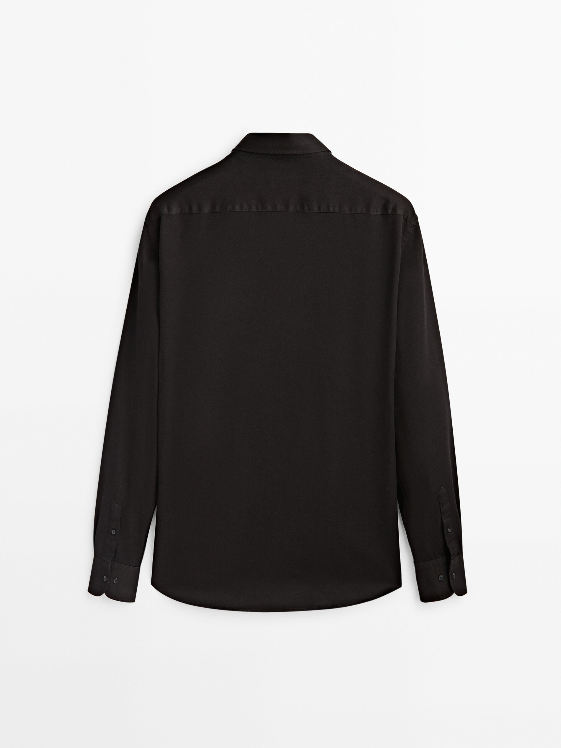 Camisa jeans de corte regular, 100% algodão - PRETA