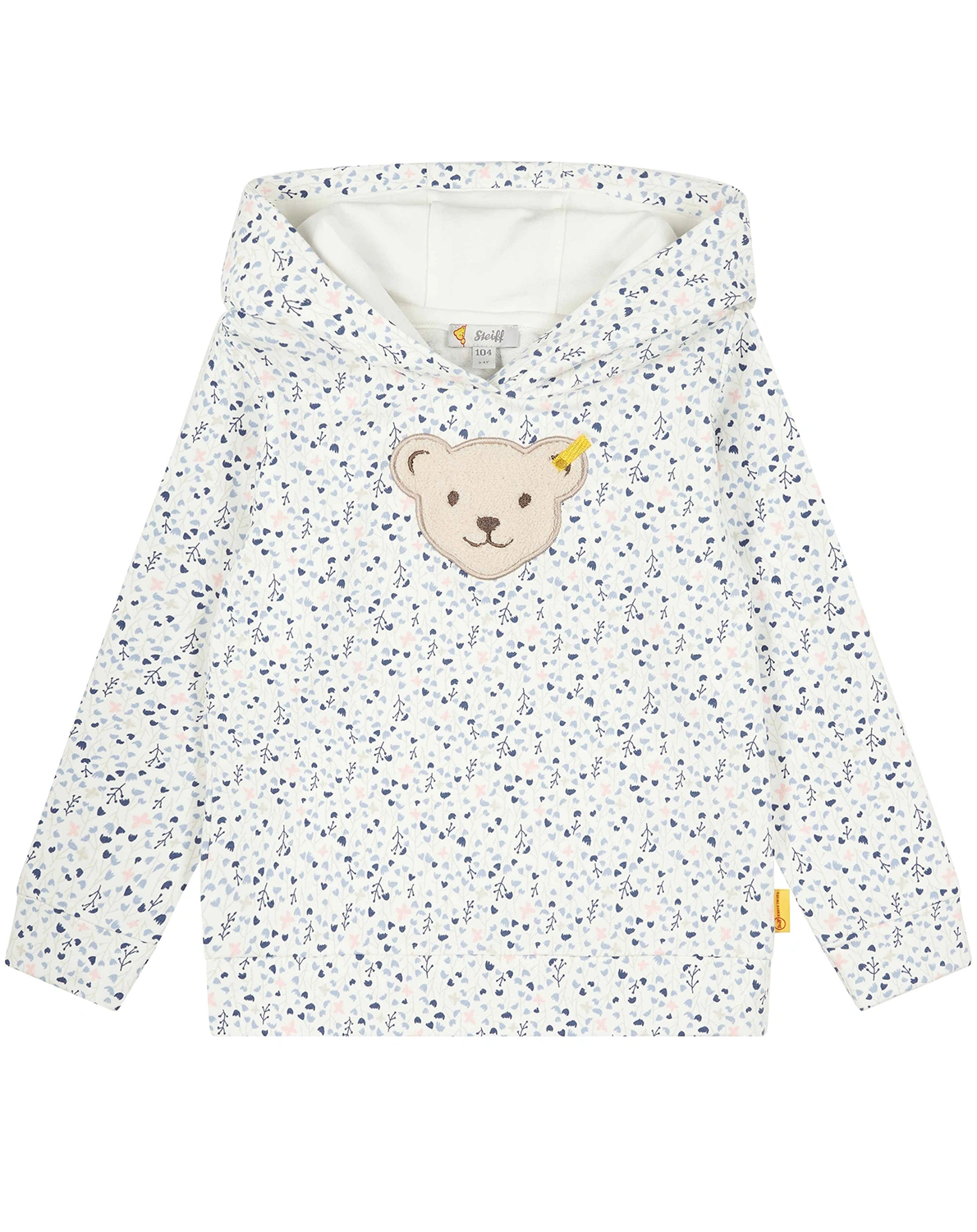 Kapuzen-Sweatshirt FLOWER BEAR in cloud dancer